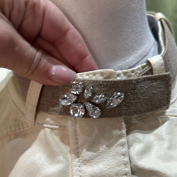 Brunello Cucinelli Cream 100% leather Bomber Jacket , M - Picture 3 of 14